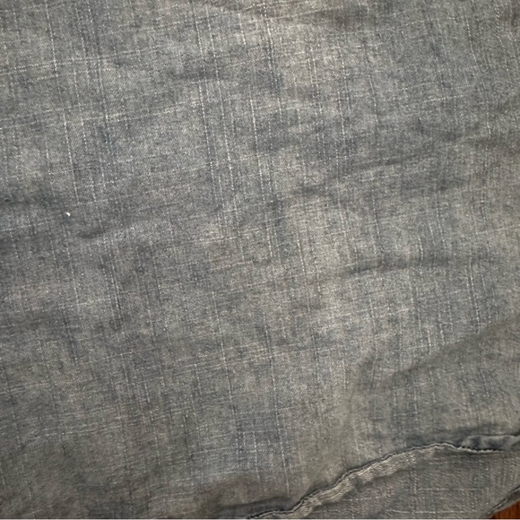 En Crème Embroidered Chambray Tunic Dress Boho Floral Denim Shirt Women L - Picture 8 of 14